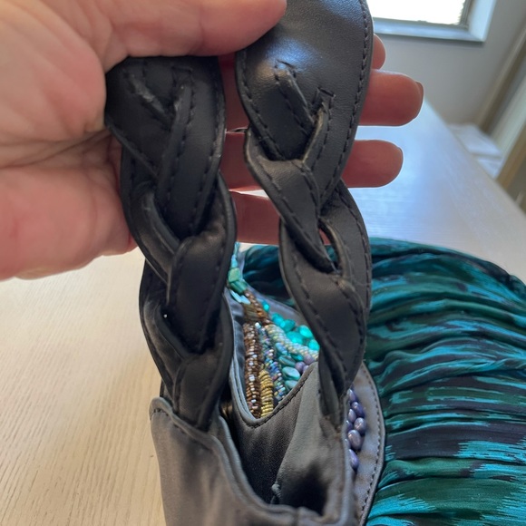 Chico’s Silk Chiffon Beaded Bag Sz L - Picture 8 of 9